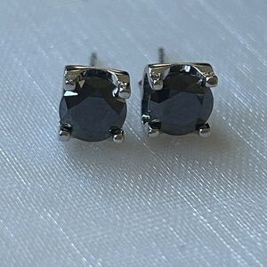 Certified 2.0 CT Black Moissanite Black Stud Earrings